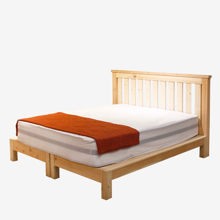 [전망좋은방]루바토 레드파인 가로헤드 원목 맞춤 침대